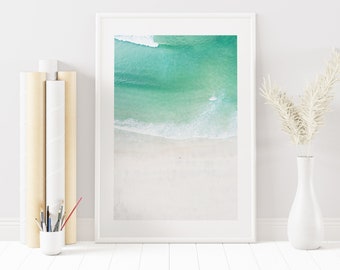 Coastal Print - Coastal Photography Print - Cornwall - Coastal Home Decor - Turquoise - Teal - Blue - Minimalist Home Decor - Bathroom