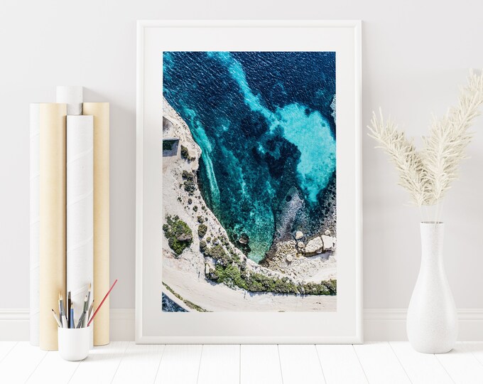 Coastal Decor Print - Mediterranean - Malta Photography Print - Sea Cave - Ocean Print - Ocean Poster - Fine Art Photography - Coastal