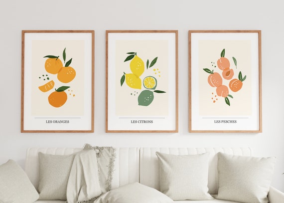 iri slack Telephone fruits 7インチ KYNE art Marche Aux Fruits Print Set of Three - French Food Poster