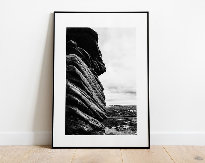 Mother Cap Photography Print - Fine Art Photography Print - Peak District Photography - Peak District Print  - Black and White Landscapes