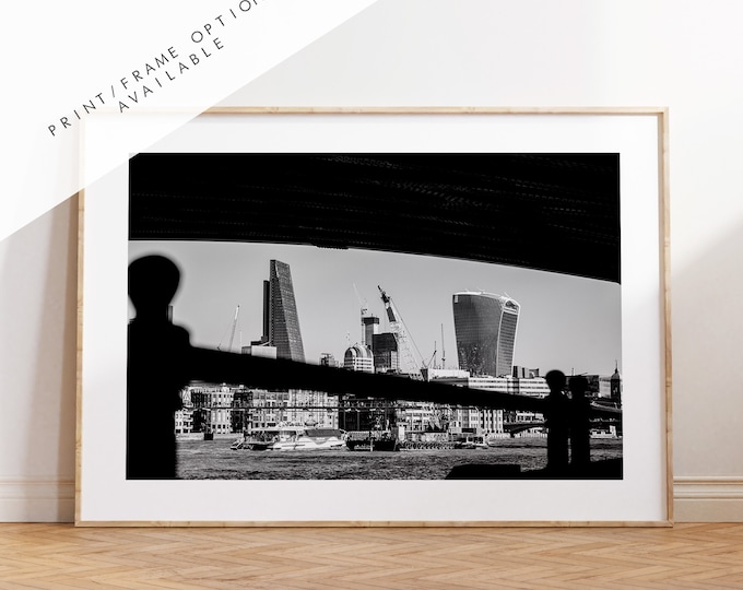 Black and White London Skyline - London Photography Print - Fine Art Photography - London Print - Poster - Wall Art - Monochrome - Photo