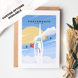 Karta z pozdrowieniami z okazji festiwalu latawców w Portsmouth - Karty z Portsmouth i Southsea (projekty podróżnicze) - Pusta w środku / Zawiera wiadomość - Koperta w zestawie