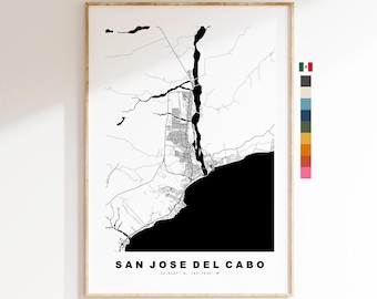 San Jose del Cabo Map Print - City Map Poster - Map - Map Wall Art - Mexico City Maps - San Jose del Cabo Print - Minimalist City Map
