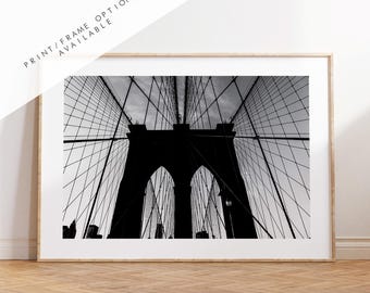 Brooklyn Bridge - New York fotografitryck - New York fotografi - Resor - Svartvitt - New York-tryck - Brooklyn Bridge-tryck