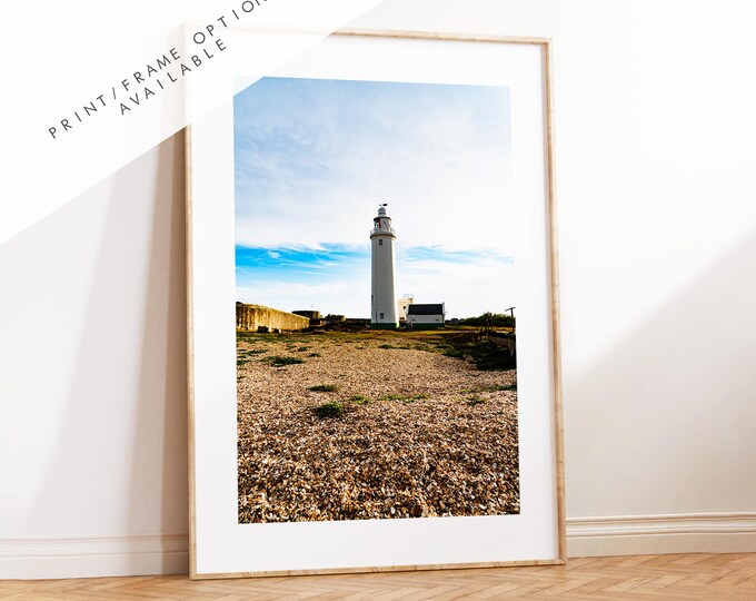 Hurst Point Lighthouse Photography Print - Hampshire Photography Prints - Wall Art -  Frame and Canvas Options - Portrait  - UK