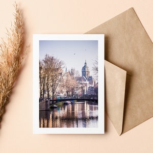 Karta z pozdrowieniami z Amsterdamu - Karta z pozdrowieniami - Pusta w środku - Urodziny - Rocznica - Dzień Matki - Dzień Ojca - Święto - Karta z pozdrowieniami