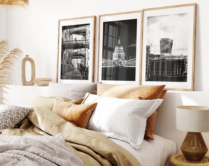 London Monochrome Print Set - London Photography - Fine Art Photography - Black and White Photography - London Prints - London Posters