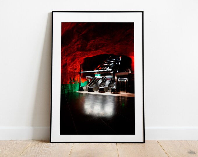 Solna Metro Station - Stockholm Photography Print - Stockholm Metro - Modern - Urban Photography - Industrial - Contemporary - Minimalist