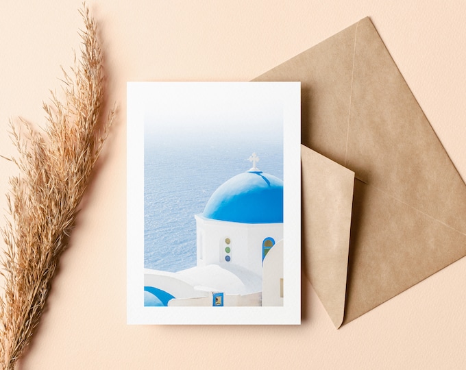 Santorini Greeting Card - Greeting Card - Blank Inside - Birthday - Anniversary - Mothers Day - Fathers Day - Holiday - Greetings Card