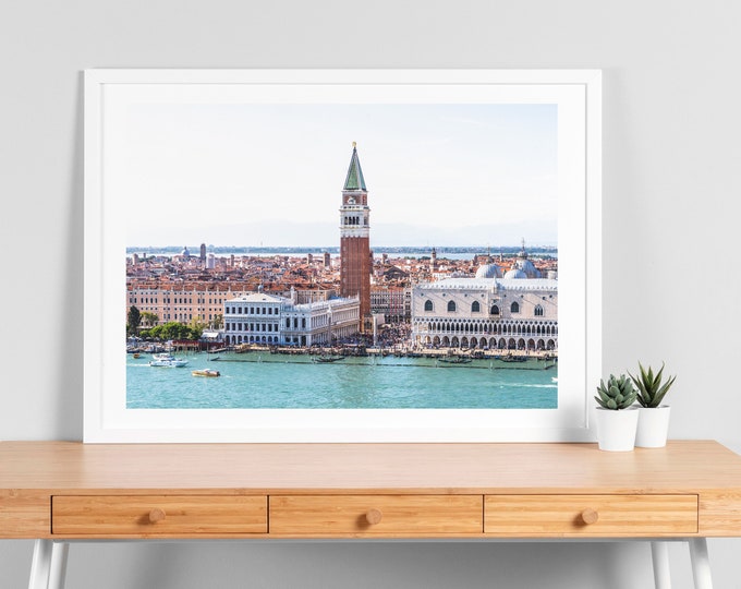 Venice Skyline Print - Venice Photography Print - Fine Art Photography - St Marks Square - Campanile - St Marks Basilica - Grand Canal