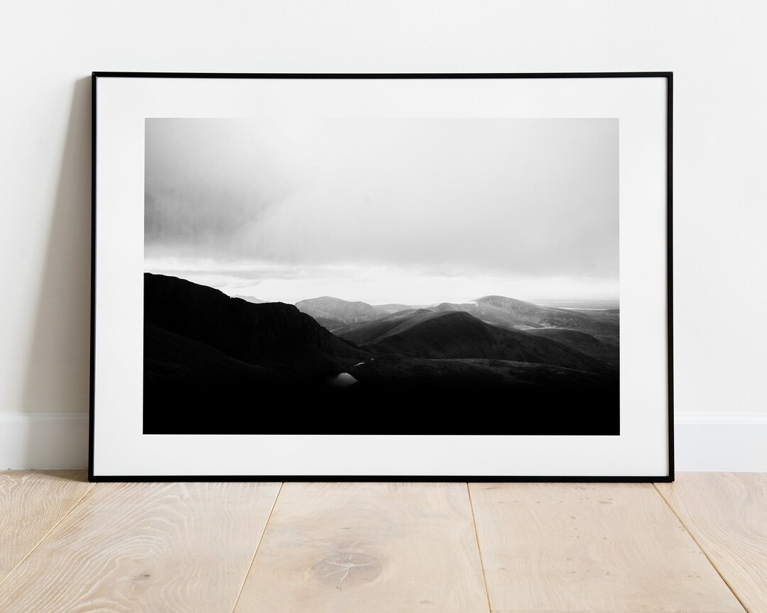 Minimalist Mountain Print - Landscape Photography Print - Black & White ...