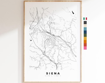 Siena Map Print - City Map Poster - Map Art - Map Wall Art - Italy City Maps - Siena Print - Siena Poster - Minimalist City Map
