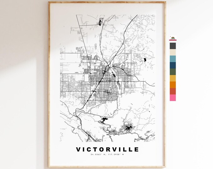 Victorville Map Print - City Map Poster - Map Art - USA City Maps - Victorville Print - Poster - Minimalist City Map - California