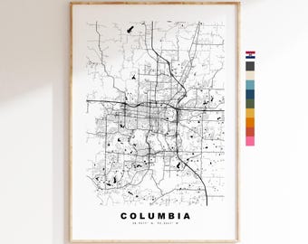 Columbia Map Print (Missouri) - City Map Poster - Map Art - USA City Maps - Columbia Print - Poster - Minimalist City Map - Missouri