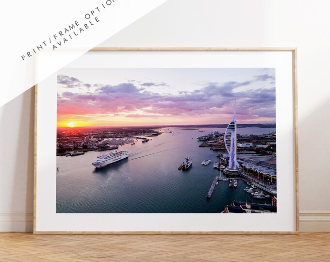 Portsmouth Harbour - Photography Print - Portsmouth and Southsea Prints - Wall Art -  Frame and Canvas Options - Landscape - Aerial