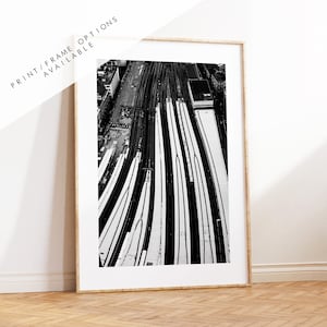 London Bridge - London Photography Print - Fine Art Photography - London Print - Poster - Wall Art - Black and White Train - Train Station