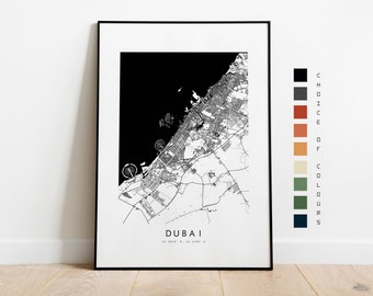 Dubai Map Print - City Map Poster - Map Art - Map Wall Art - Dubai City Map - Dubai Print - Dubai Poster - Wall Art - Map - Asias