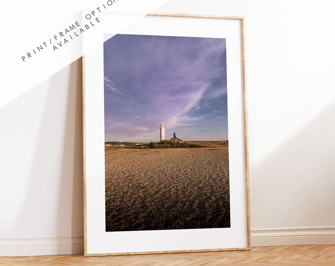 Hurst Point Lighthouse Sunset Photography Print - Hampshire Photography Prints - Wall Art -  Frame and Canvas Options - Portrait  - UK