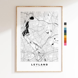 Impresión del mapa de Leyton - Póster minimalista de mapa urbano - Arte cartográfico - Reino Unido - Impresión de Leyton - Leyton, Londres - Diferentes colores disponibles