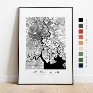 Ho Chi Minh Map Print - City Map Poster - Map Art - Map Wall Art - Vietnam City Map - Ho Chi Minh Print - Ho Chi Minh Poster - Map - Asia