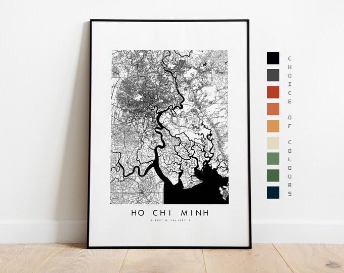 Ho Chi Minh Map Print - City Map Poster - Map Art - Map Wall Art - Vietnam City Map - Ho Chi Minh Print - Ho Chi Minh Poster - Map - Asia