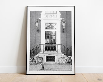 Amsterdam Door Print - Architecture - Black and White Photography Print - Fine Art Photography - Amsterdam Print  - Wall Art - Minimalist