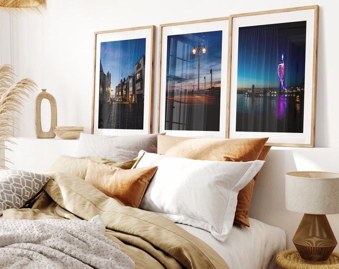 Portsmouth Print Set x3 - Photography Print Set - Portsmouth - Southsea - Old Portsmouth - Spice Island - Spinnaker Tower - Seafront