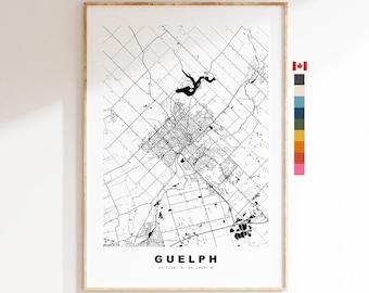 Guelph Map Print - City Map Poster - Map Art - Map Wall Art - Canada City Maps - Guelph Print - Guelph Poster - Minimalist City Map