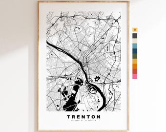 Trenton Map Print - City Map Poster - Map Art - USA City Maps - Trenton Print - Trenton Poster - Minimalist City Map - New Jersey