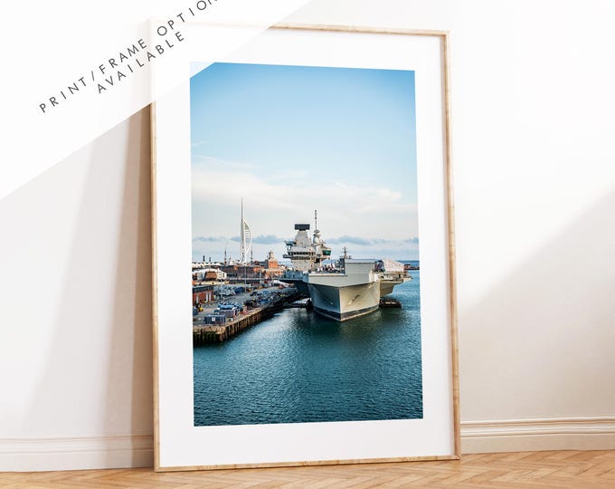 HMS Queen Elizabeth - Photography Print - Portsmouth and Southsea Prints - Wall Art -  Frame and Canvas Options - Portrait