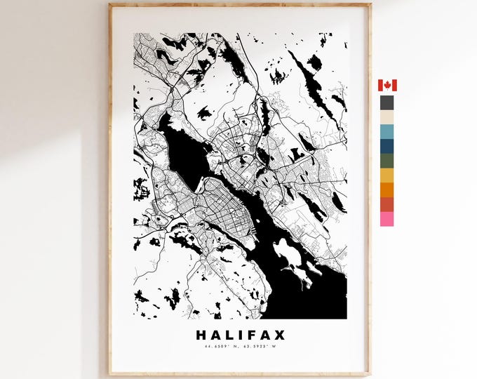 Halifax Map Print (Canada) - City Map Poster - Map Art - Map Wall Art - Canada City Maps - Halifax Print - Poster - Minimalist City Map