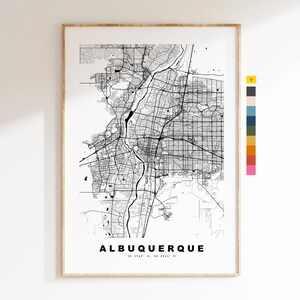 Albuquerque Map Print - City Map Poster - Map Art - USA City Maps - Albuquerque Print -  Poster - Minimalist City Map - New Mexico