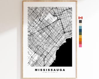 Mississauga Map Print - City Map Poster - Map Art - Map Wall Art - Canada City Maps - Mississauga Print - Poster - Minimalist City Map
