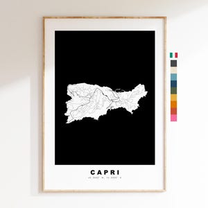 Capri Map Print - Island Map Poster - Map Art - Map Wall Art - Italy Maps - Capri Print - Capri Poster - Minimalist Map