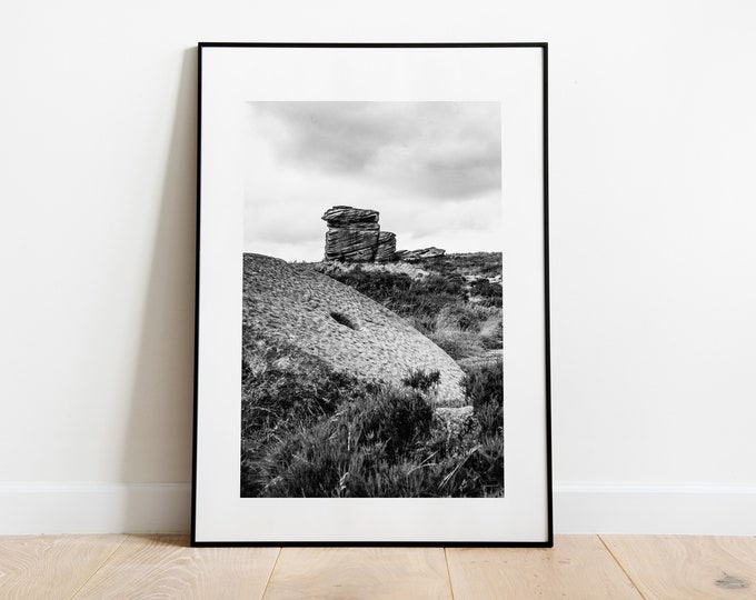 Millstone Edge Print - Fine Art Photography Print - Peak District Photography - Peak District Print  - Black and White Landscapes