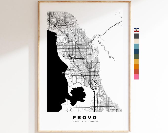 Provo Map Print - City Map Poster - Map Art - USA City Maps - Provo Print - Provo Poster - Minimalist City Map - Utah