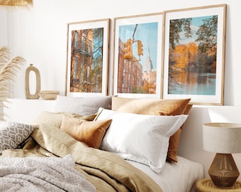 New York Print Set - Print Set of Three - Pastel Tones - Turquoise / Oranges - New York Photography - Prints or Framed Prints - NYC