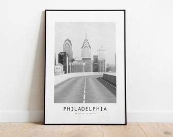 Philadelphia City Poster Print - Black and White Minimalist City Print - Coordinates - Philadelphia Poster - Philadelphia Art Print - Poster
