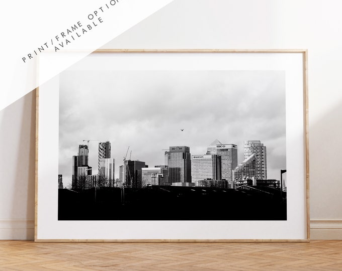 London Skyline - London Photography Print - Fine Art Photography - London Print - Poster - Wall Art - City of London - Black and White Print