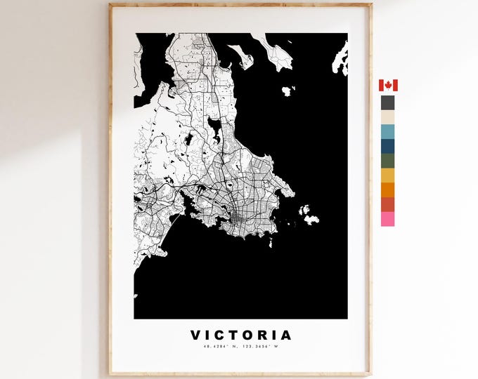 Victoria Map Print (Canada) - City Map Poster - Map Art - Map Wall Art - Canada City Maps - Victoria Print - Poster - Minimalist City Map