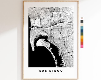 San Diego Map Print - City Map Poster - Map Art - USA City Maps - San Diego Print - San Diego Poster - Minimalist City Map - California