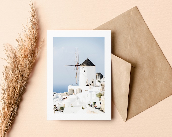 Santorini Greeting Card - Greeting Card - Blank Inside - Birthday - Anniversary - Mothers Day - Fathers Day - Holiday - Greetings Card