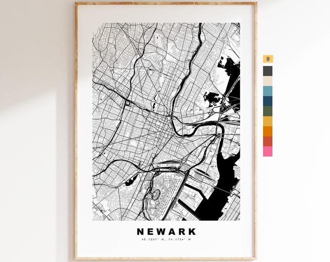 Newark Map Print - City Map Poster - Map Art - USA City Maps - Newark Print - Newark Poster - Minimalist City Map - New Jersey