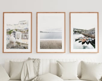 Cornwall Print Set - Megavissey - Coastal Photography Print Set - Coastal Wall Art - Coastal Home Decor - Neutral - Minimalist - Seaside
