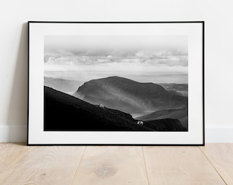 Snowdonia Landscape Photography Print - Black and White Photography - Mountain Landscape - Snowdon - Fine Art Photography - Snowdonia Print