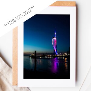 Biglietto d'auguri Spinnaker Tower - Biglietti d'auguri fotografici Portsmouth e Southsea - Busta inclusa - Compleanno - Matrimonio - Anniversario