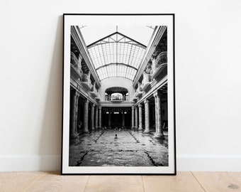Budapest Baths - Budapest Black and White Photography Print - Fine Art Photography - Photography Print - Budapest Architecture Proint