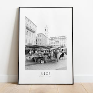 Nice City Poster Print - Black and White Minimalist City Print - Coordinates - Nice Poster - Nice Art Print - Nice Print - Gift - France