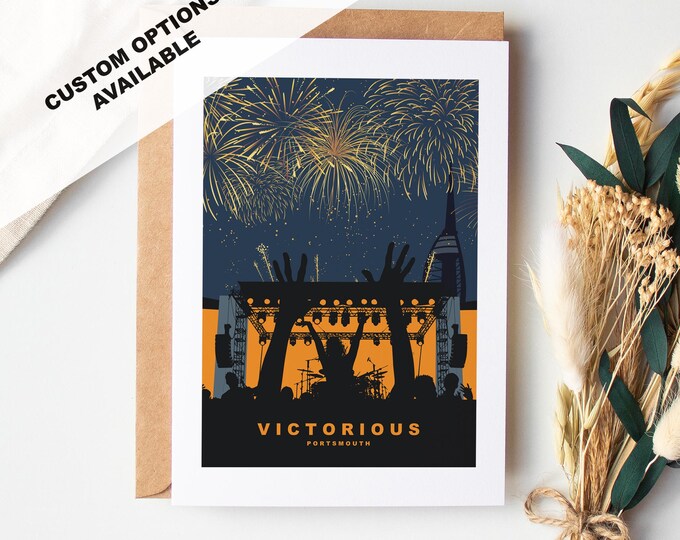 Victorious Greeting Card - Portsmouth and Southsea Cards (Travel Designs) - Blank Inside or Include Message - Envelope Included