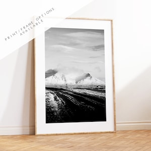 Icelandic Mountains - Iceland Photography Print - Iceland Wall Art - Iceland Poster - Black and White Photography - Mountain Wall Art - Gift